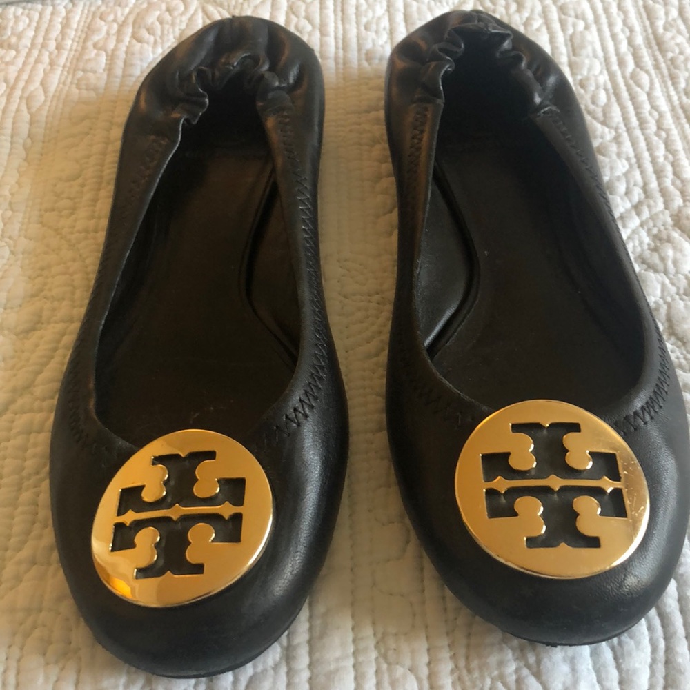 Black Tory Burch ballet flats, size 7